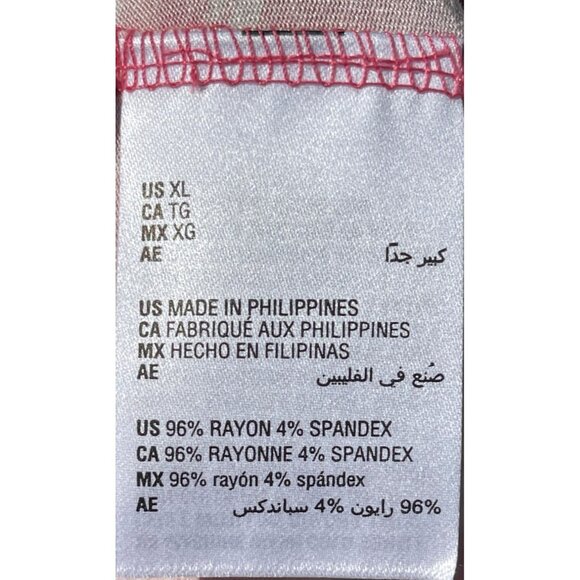 Style & Co Womens Floral Bell Sleeve Top XL Dot Pink Rayon/Spandex - Picture 9 of 9